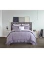 Kaci 7-Piece Solid Color Ruffled Comforter Set, Twin X-Long, Lavender