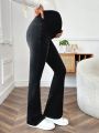 SHEIN Maternity Casual Flared Jeans With Adjustable Waist