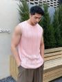 Men's Casual Knitted Sweater Vest With Round Neck