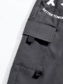 SHEIN Boys' Simple Style Casual Elastic Waist Workwear Long Pants