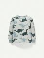 Cozy Cub Baby Boys' Cartoon Animal Printed Round Neck Long Sleeve Top And Jogger Pants Homewear Set