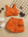 SHEIN Baby Girl Casual And Comfortable Sports Suit