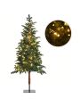 Gymax 6 FT Pre-Lit Artificial Slim Pencil Christmas Tree Faux-Pine Tree w/ LED lights