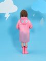 Girls' Cute 3d Rabbit Shaped Raincoat For All Seasons, Pink