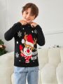 SHEIN Boys 1PC Ugly Christmas Pattern Sweater