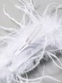 SHEIN Belle Ostrich Feather Hair Clip, Suitable For Daily Or Party Use