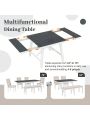 Nestfair Gray 6-Piece Dining Table with 4-Chairs and 1-Bench