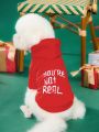 OhhMeed Shein X Ohhmeed 1pc Pet Dog Clothes Embroidered Letter Winter Warm Sweatshirt