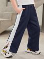 SHEIN Comfortable Color Block Leisure Pants For Toddler Boys