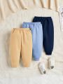 SHEIN Baby Boy Casual Comfortable Solid-Colored Long Pants 3pcs/Set
