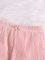 Infant Girls' Spring/Summer Pink Textured Fabric Elegant Cute Casual Pants