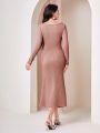 Solid Color Women's Simple Everyday Dress