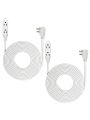 DEWENWILS 3 Outlet Extension Cord with Flat Plug, 20 FT 16/3 Awg Grounded Power Cable for Indoor Use, SPT-3 Cord, White, ETL Listed, 2 Pack