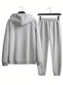 Manfinity Men's Hooded Sweater And Pants Set With Drawstring And Raglan Sleeve Design