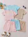 SHEIN Kids EVRYDAY Young Girl Simple, Comfortable And Versatile Three-Piece Set