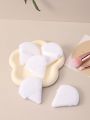 Two-sided suede Powder Puff,5pcs White Triangle with Band Handle sponge puff for Under Eyes and Face Corners Loose Setting Powder