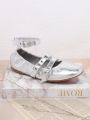 Women'S Silver Fashion Flat Shoes