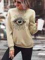 Eye Print Drop Shoulder Sweatshirt
