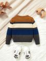 SHEIN Kids' Casual Round Neck Pullover Sweater With Long Sleeve