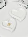 1pc White Heart Shaped Creative Plate For Jewelry Storage