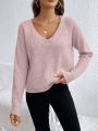 SHEIN LUNE Women's Drop Shoulder Sweater Pullover