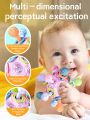 1Pc Baby Rotating Rattles Ball Toy Newborn Silicone Teether Grasping Exercise Game Hand Bell Develope Intelligence Educational Sensory Toys Children(Accessories are random in color)