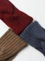 3pcs Women's Multicolor Knitted Casual Headband, Comfortable & Warm Winter Hair Accessories For Daily Use