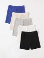 5pcs/Set Infant Boys' Summer Casual Stretchy Breathable Color Block Shorts In 5 Colors