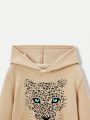 Really Cool Looking WOW Animal Print Hooded Sweatshirt For Toddler Boys