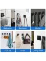 Self-Adhesive Hooks 4 Pack, Heavy Duty Stick on Wall Towel Door Waterproof Aluminum Holders Towel Hooks for Hanging Pouch, Keys, Hat, Load-bearing to A Weight of 5KG(Single Hook)