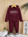 SHEIN Baby Boy Letter Graphic Hoodie & Sweatpants