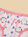 Young Girls' Cartoon Cat Pattern Triangle Underwear