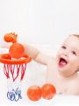 NEW Bathtub Basketball Hoop for Toddlers Kids, Boys and Girls with 3 Soft Balls Set & Strong Suction Cup, Bathtub Shooting Game & Fun Toddlers Bath Toys for Boys or Girls(Orange)