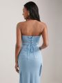 OBVIOUSLY VINTAGE Cut Out Waist Flap Pocket Side Tube Bodycon Dress