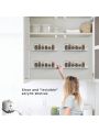 15 Inch Acrylic Spice Rack Wall Mount, Clear Spice Rack Organizer, Easy to Install Hanging Spice Rack Shelves for Cabinet Kitchen, Pantry Door, without Spice Jars