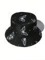 Babi Brunelio 1pc Fashionable Double-Sided Butterfly Design Bucket Hat
