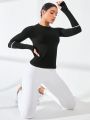 Yoga Basic Seamless High Elasticity Thumb Hole Sport T-Shirt
