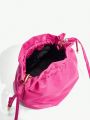 SHEIN SXY 1pc Fashionable Hot Pink Pu Crossbody Bag