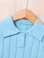 Toddler Boys' Polo Collar Short Sleeve Sweater And Shorts Set
