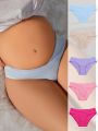 SHEIN 5pcs/Pack Maternity Overlapping Waistband Panties