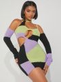 Minami Colorblock Cut Out Sweater Dress