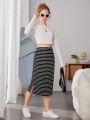 Teen Girls' Striped Pattern Skirt
