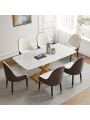 Montary Marble Dining Table with 6 Pcs Chairs, 63