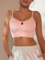 SHEIN Solid Color Bralette With Hollow Out Detail