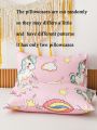 1pair Unicorn Print Pillowcase Without Filler