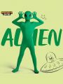 Spooktacular Creations Kids Alien Costume Halloween Costume, Green Alien Jumpsuit for Boys, Girls Halloween Dress up, Role-Playing