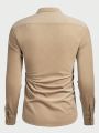 Manfinity Homme Men's Loose Solid Color Casual Long Sleeve Shirt