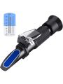 Brix Refractometer with ATC Digital Handheld Refractometer for B-eer Wine ale Fruit Sugar Dual Scale-Specific Gravity 1.000-1.130 and Brix 0-32%