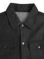 Men's Cargo Pure Color Woolen Jacket With Pockets