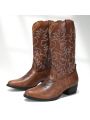 Embroidered Men's Mid-calf Western Boots With High Heels